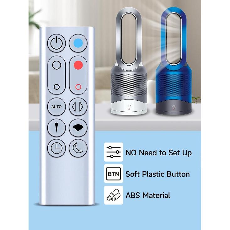 PZL New Replacement Remote Control for Dyson Pure Hot+Cool Fan Purifying Heater HP00 HP01, Part NO.967197-13 (Sliver)