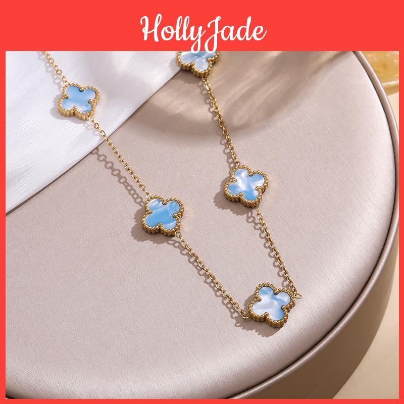 Four Steel Titanium 13mm Leaf Clover Five Flower Double Sided Beimu Necklace 18k Genuine Gold Plated Non Fading Light Luxury Clavicle Chain