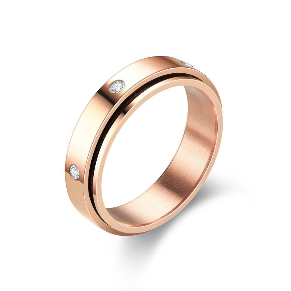 2025 cross-border new colorful light plate diamond ring rotatable ring couple jewelry pattern source manufacturer