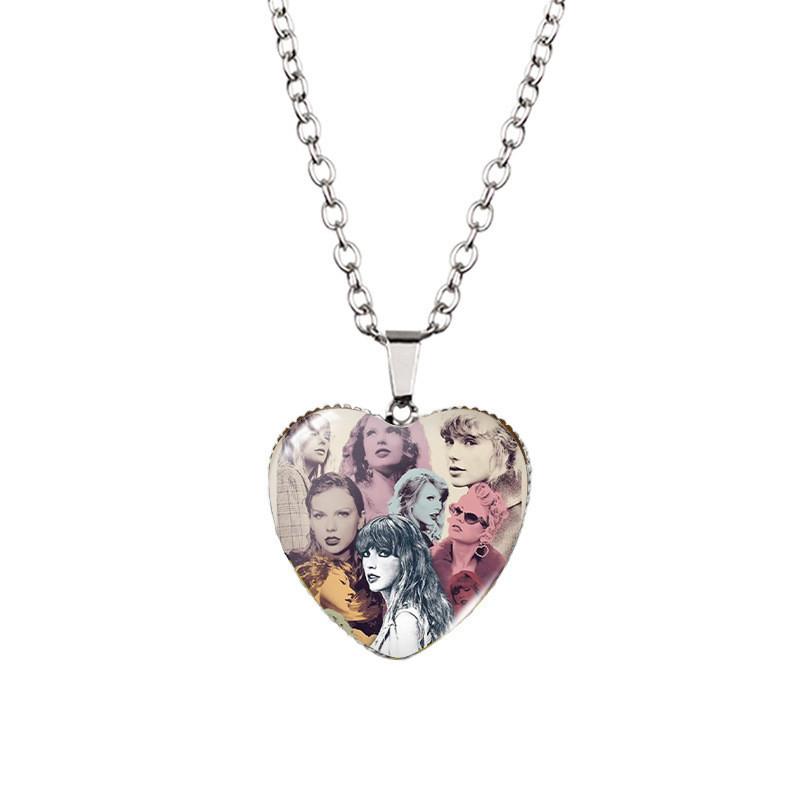 Taylor Swift Inspired Heart Shaped Necklace For Kids Stunning Glass Pendant Stylish Accessory