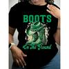 I Got My Boots on The Ground Cartoon Woman Design Ladies Summer White Crew Neck Breathable Short Sleeve Aesthetic Clothes