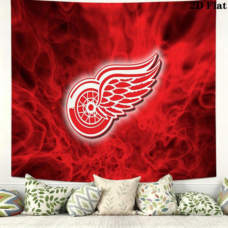 Detroit Red Wings Wall Tapestry Aesthetic Wall Hanging Printed Fabric Blanket Decorative Tapestries for Bedroom Living Room Home Decor