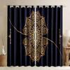 3D Bohemian Style Beautiful Mandala Flowers Printing 2pcs Window Curtain Blue Gold Gypsy Abstract Texture Curtains Home Decor