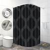 1pc Geometric Print Waterproof Black Shower Partition Privacy Hanging Curtain with 12 Hooks Multiple Sizes Easy Installation