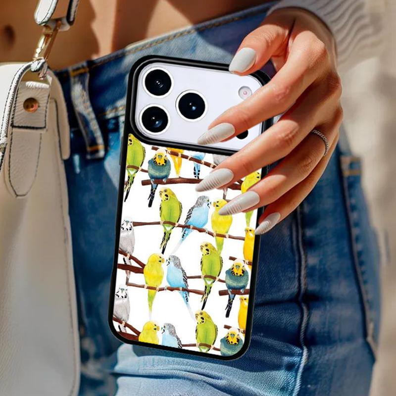 Animal Parrot Birds Phone Case For iPhone 17 Air 14 15 13 12 Max Cover For Apple 14 15 16 16e 11 Pro Max Plus Coque