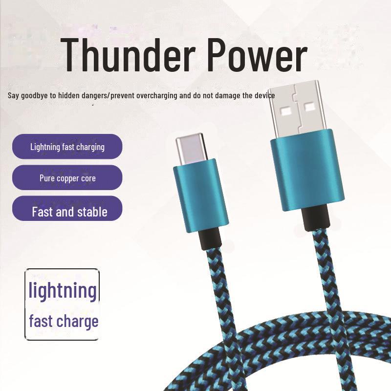 Pleciony nylonowy kabel USB-C do szybkiego ładowania dla telefonów Huawei i Android