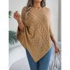 Women's Oversized Sweatshirt Top Casual Solid-Colour Cable-Knit Oversized Cape Cardigan Women's Knitted Sweater