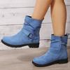 Módní dámské kotníkové boty Podzimní Nové Retro Semišové Boty na Vysokém Podpatku Robustní Nadměrná Velikost Ležérní Dámská Obuv Spona Zip Krátké Boty 36-43