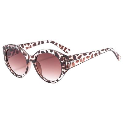 Lunettes de Soleil Rondes Vintage Luxe Imprimé Léopard Dégradé pour Femmes Nouvelle Marque Designer Tendance Extérieur Voyage Lunettes de Soleil Homme UV400