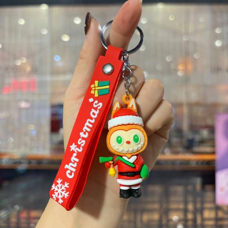 New Christmas Cartoon Keychain Bag Pendant Exquisite Santa Claus Car Keychain Small Gift