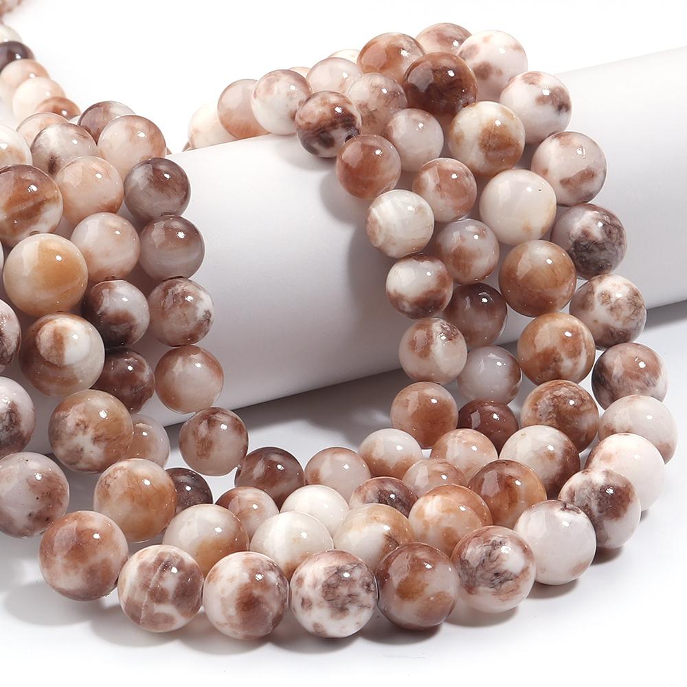 4/6/8/10/12mm Natural Stone Coffee White Persian Jade Beads Round Loose Beads For Jewelry Making DIY Bracelets Necklace Findings