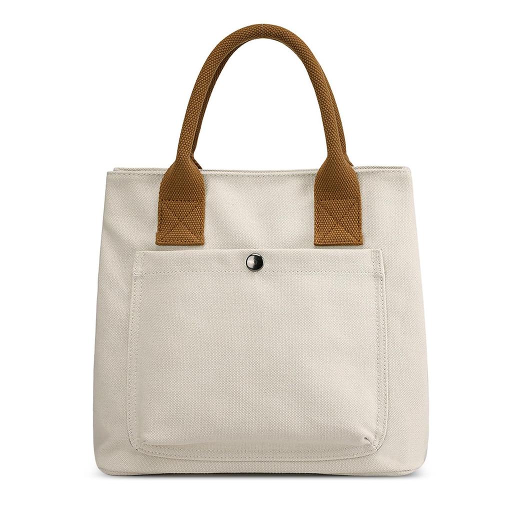 Top Handle Tote Hobo Daily Handheld White [FORRICA] Women's Handbag, Bag, Canvas, Girls' Handbag, Bag, Outdoors, Commuting, University, Bag,