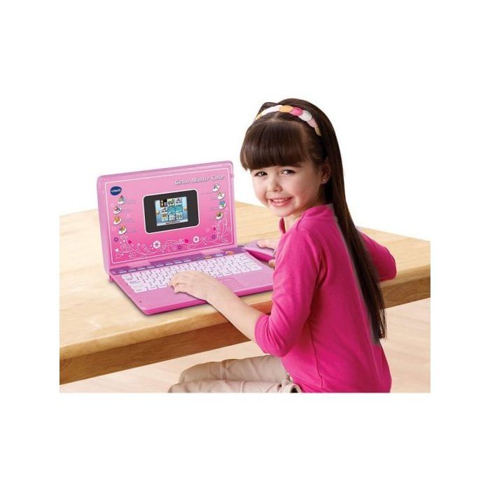 Ordinateur Portable Pour Enfant Bilingue - VTech - Genius XL Color Pro - Rose - 180 Activités - 3 À 11 Ans