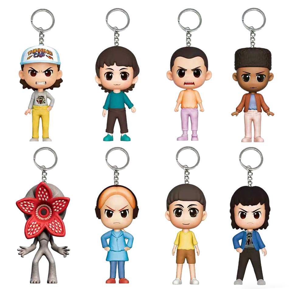

8 Styles Stranger Keychain Eleven Dustin Barb Steve Demogorgon Action Figures Playthings THINGS Birth Date Present