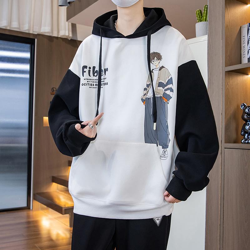Teenager Student Hooded Sweatshirt Men's Spring and Autumn New Jacket Trendy and Handsome High School Top