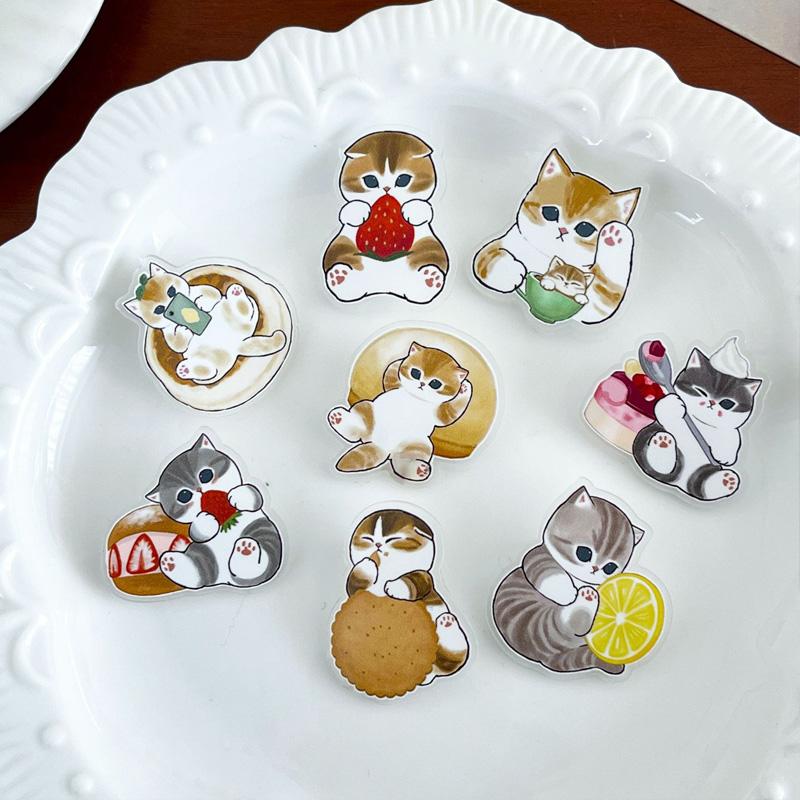 1Pc Acrylic Exquisite Bag Pin Petite Badge Cartoon Cat Brooch