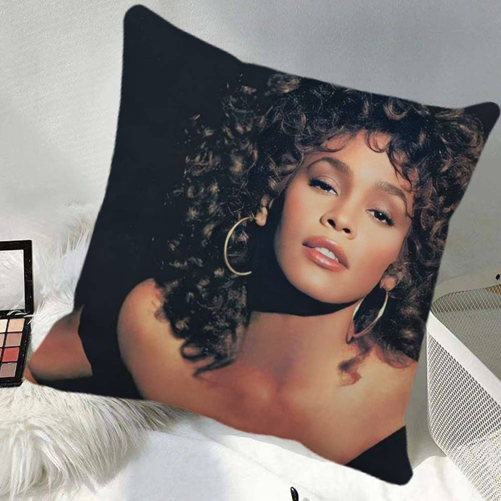 Whitney Houston Singer Pillow Case Square Pillow Bedroom Sofa Leisure Comfort Cushion Car Home Decoration