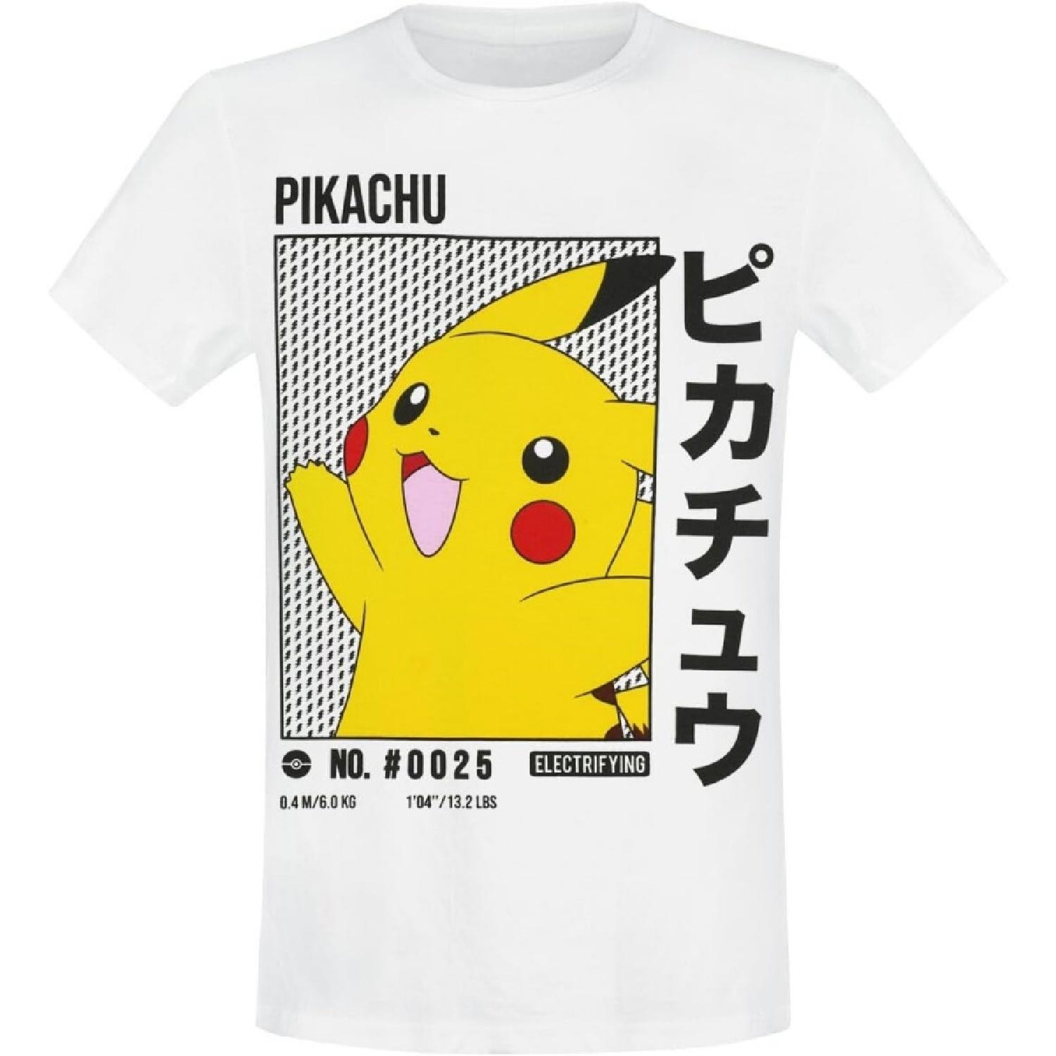 Pokémon Pikachu Men s T-Shirt White Fan Merch, Movies, Gaming, Nintendo, TV Series S