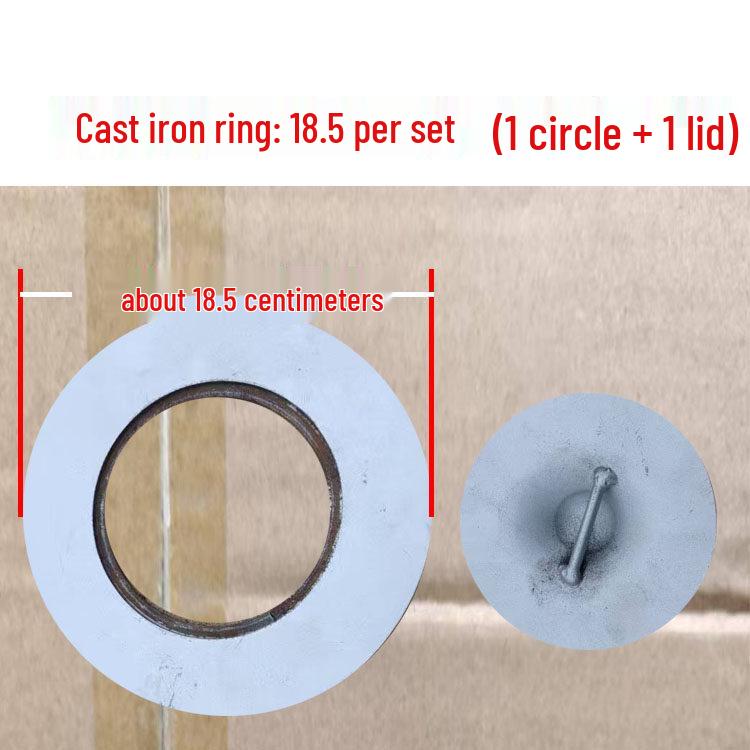 Cast Iron Firewood Stove Ring & Lid: Thickened Rustic Pot and Fire Pit Accessories