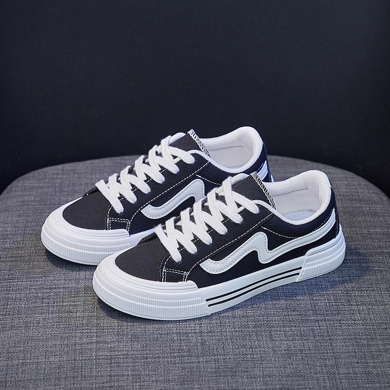 

2021 осенняя женская повседневная парусиновая обувь, дышащая обувь для бега на плоской подошве, женская обувь 40 чёрный