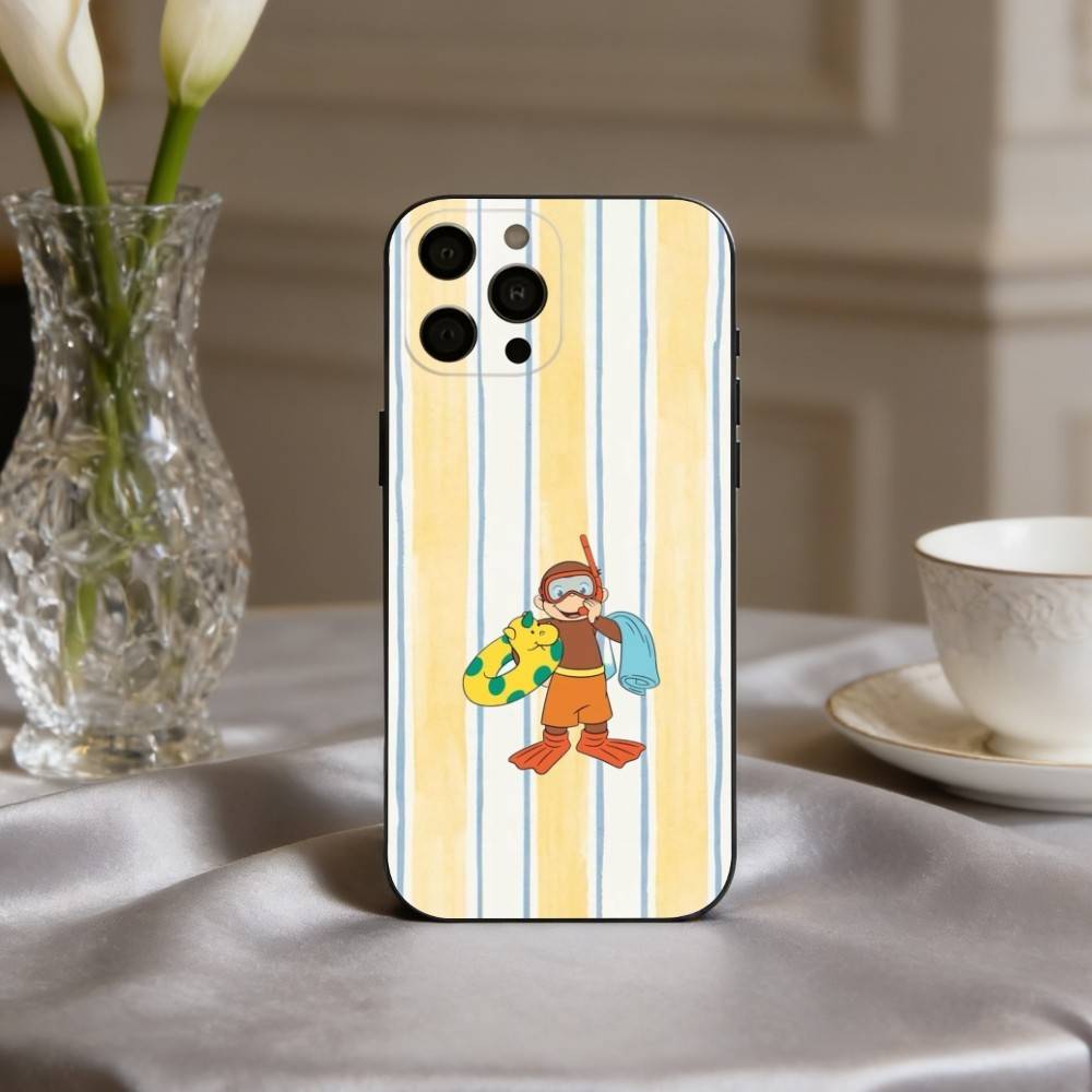 M-Mokey C-Curious-S G-Georges Phone Case For iPhone 17,16,15,14,13,12,11 Plus,Pro Max,XS,Soft Silicone Black Cover