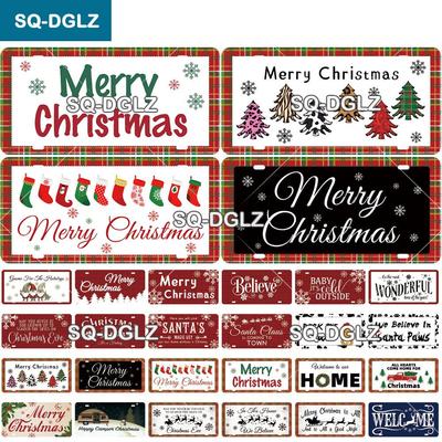 Weihnachten Vintage Metallschild Willkommen Blechschild Vintage Türdeko Man Cave Plakette Heimdeko Barschild Freund/Familie Geschenk