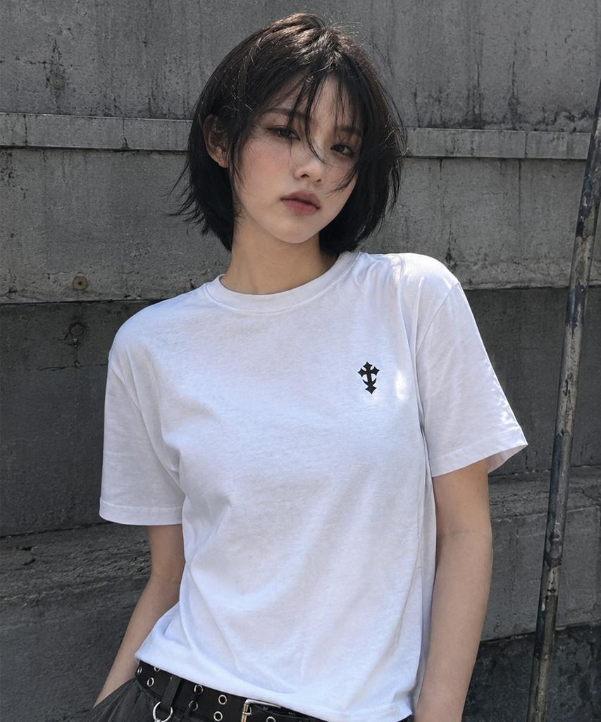 SAINTPAIN Sp Mini Cross Heavyweight Crop Short Sleeve Tee White