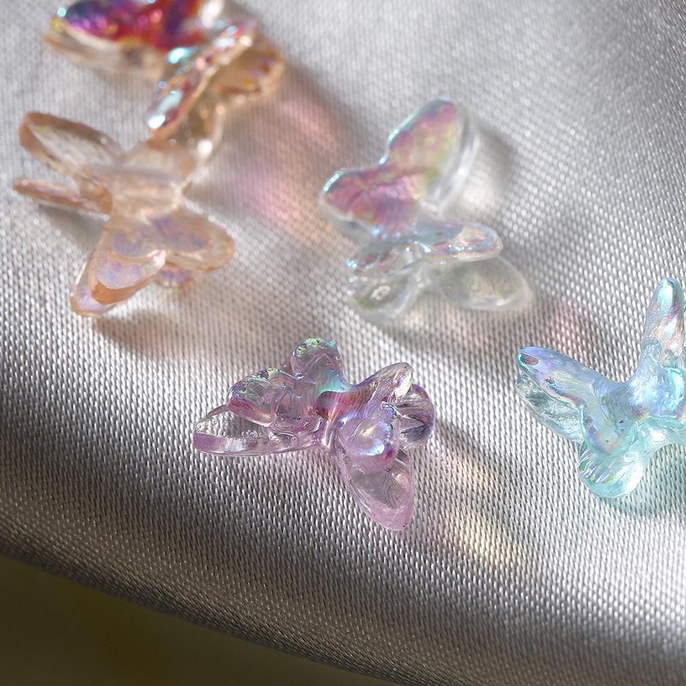 20/50Pcs Mini Aurora Glitter Colorful 3D Resin Butterfly Epoxy Resin Filiings for DIY Epoxy Resin Mold Cratfs Nail Art Fillers