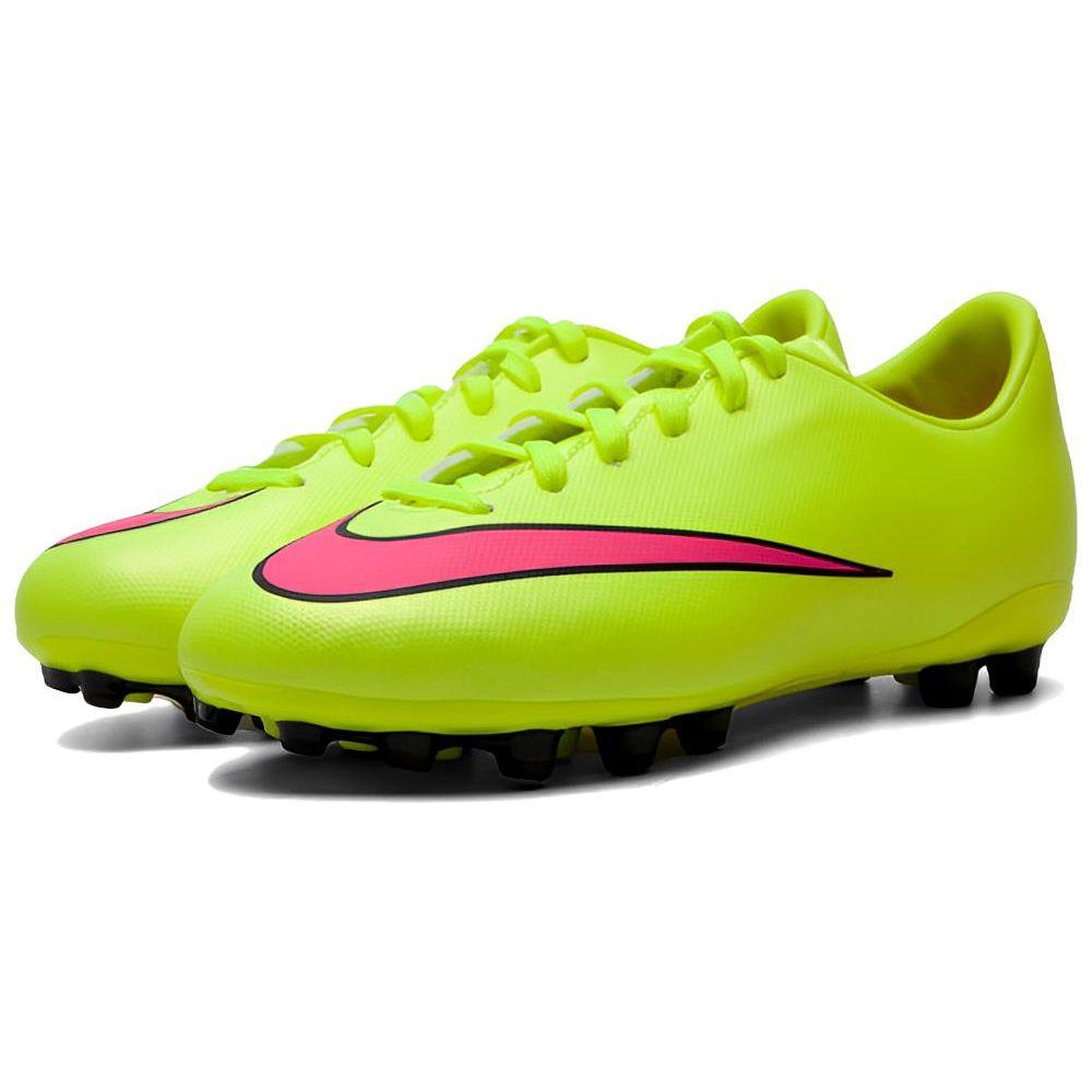 Nike Mercurial Victory 5 Jr Ag Artificial Grass Non-Slip Shock Absorption Low-Top Soccer Shoes Kids sneaker Green Red 651637-760