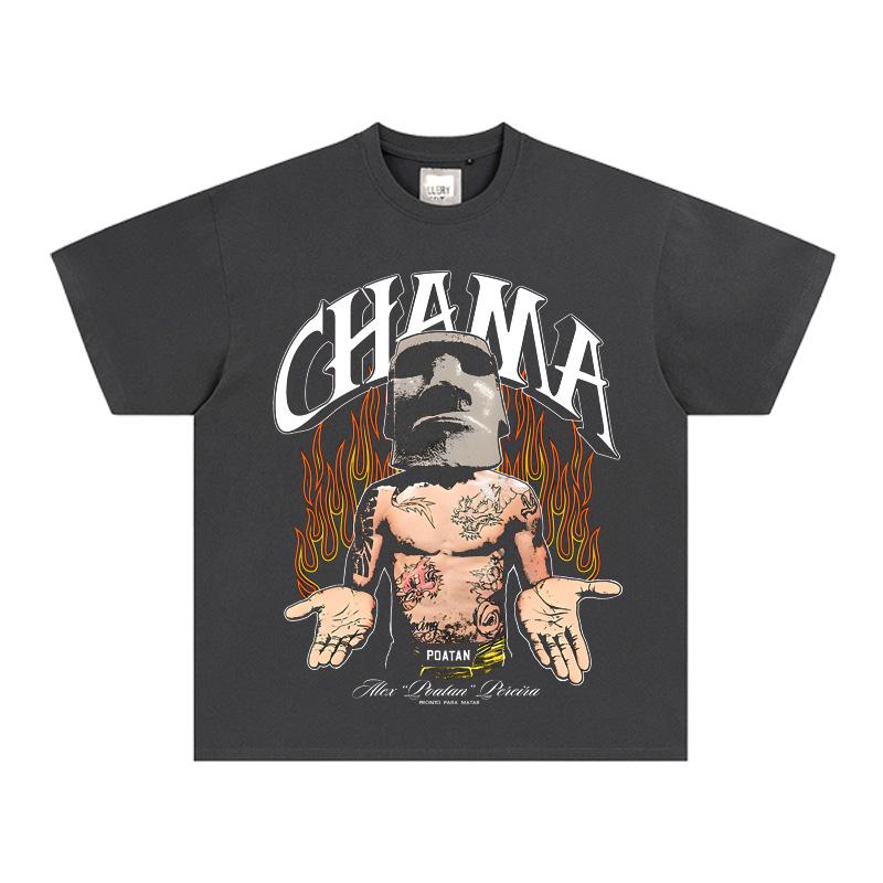 UFC300 Pereira KO Hill American Vintage Cotton Fashion Casual High Quality Men's Short Sleeve T-shirt Graphic T Shirts