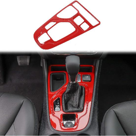 JeCar Carbon Fiber Interior Gear Shift Panel Cover Trim Fit for Jeep Cherokee 2019 2020 2021 2022 Interior Accessories красный