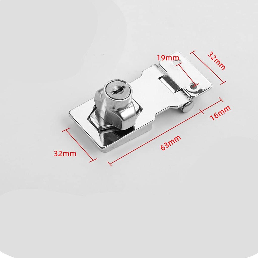 1pcs Zinc Alloy Hasp Latch Locks, 2.5 Inches, with 2 Keyed Hasp Latches Locking Knob, Drawer Lock Filing Cabinet Lock Closet Lock, Safety Hasp Lock,