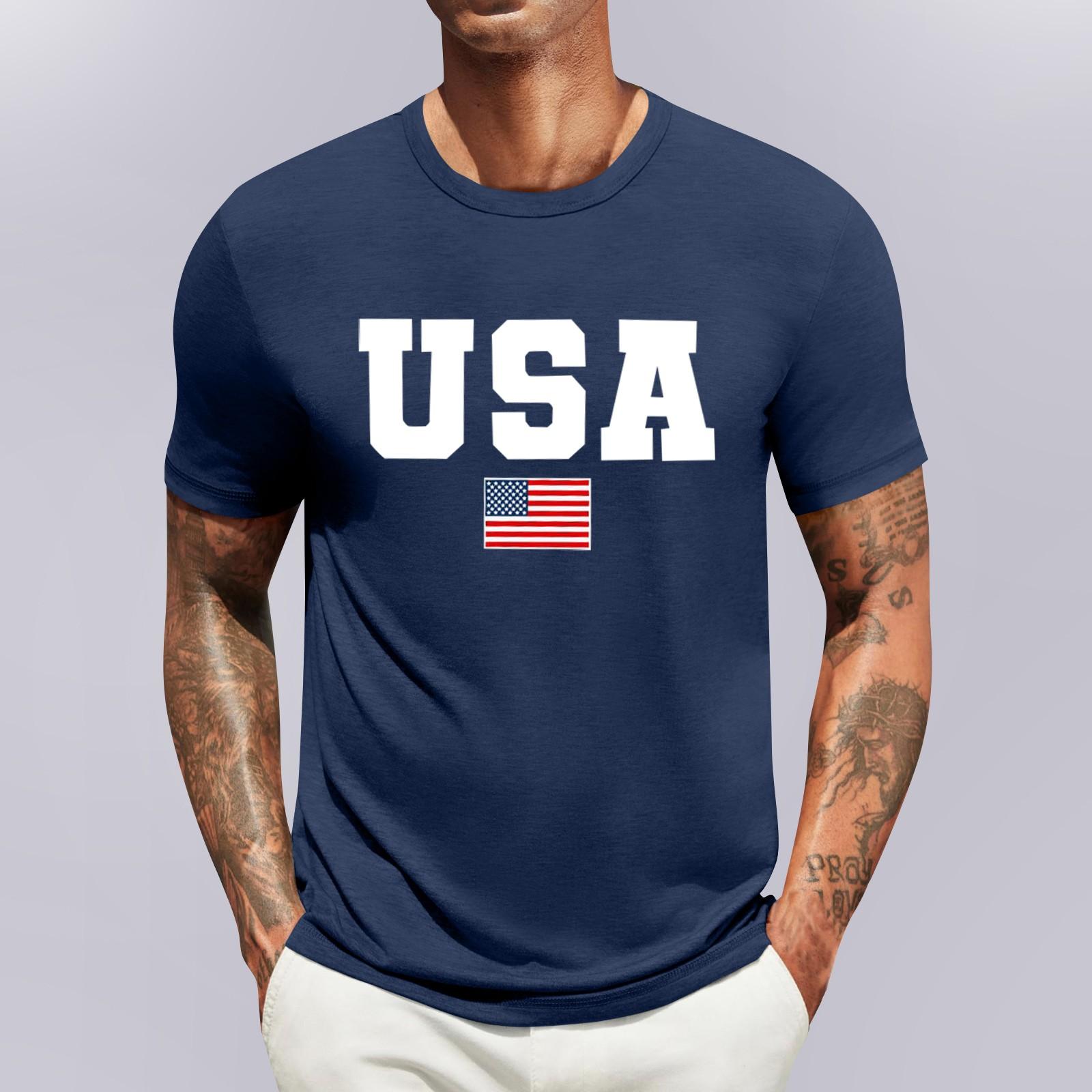 

Мужская повседневная мода, удобная кофта-свитшот с надписью «День независимости» S тёмно-синий