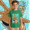 Bleach Grimmjow Anime Print Cotton Shirt Boys Girls Kids Summer Short Sleeve Casual Top Children Clothing