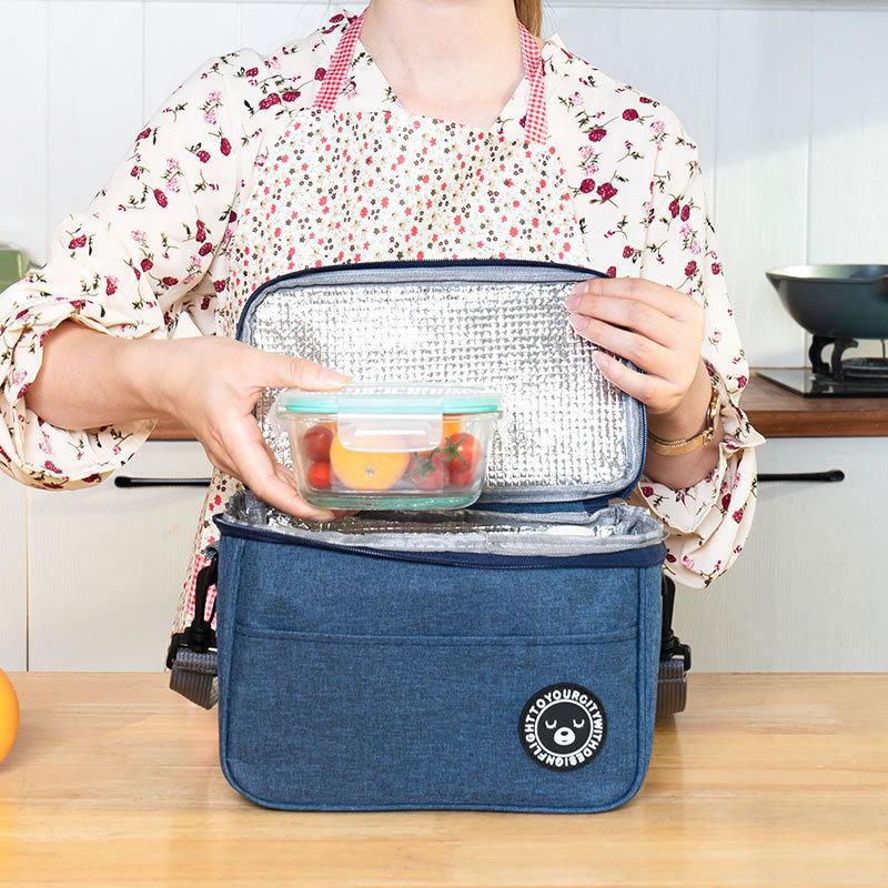 Large Waterproof Insulated Picnic Bag - Refrigerated Handheld Lunch Tote for Office or Bento Storage