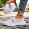 Fashion Women 2025 Casual and Comfortable Shoes Summertime Flat Lace-up Shoes Women Pu Leather Mesh Ventilation Sneakers