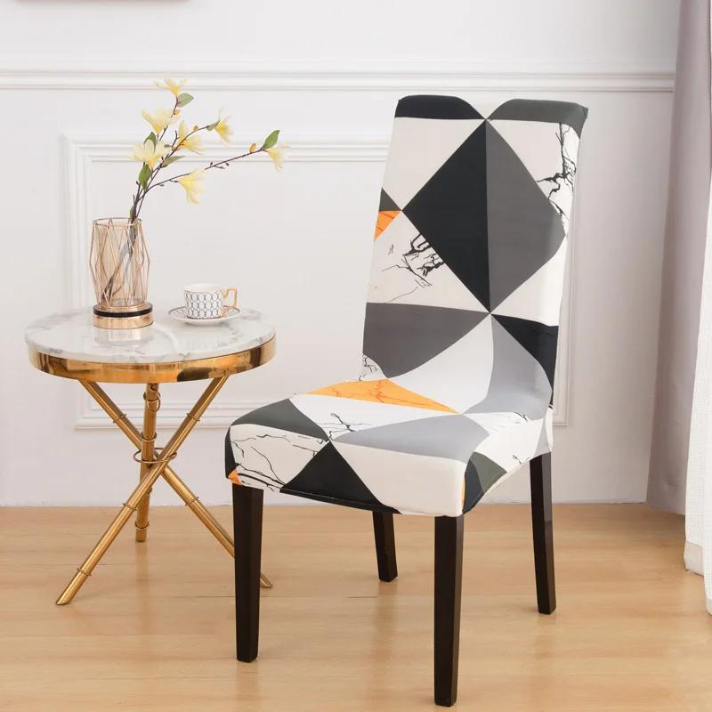 1PC Printing Elastic Dining Chair Cover Stretch Seat Case Slipcovers Chair Covers for Dining Room Wedding Hotel Banquet Office