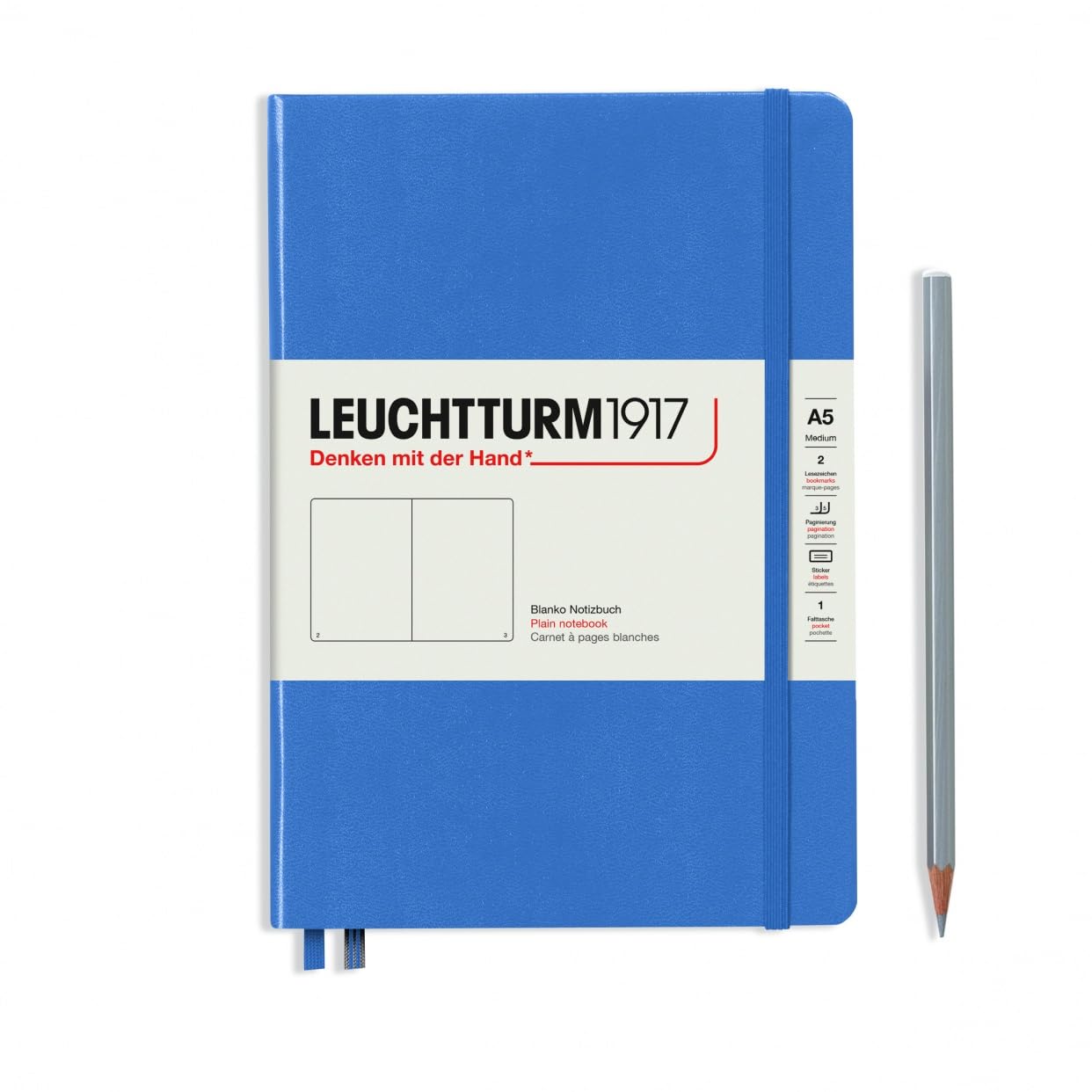 

Leuchtturm A5 Plain Officially Imported Notebook, Denim, 361581, джинсовый