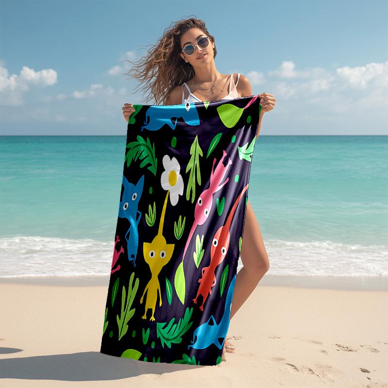 Beach Towel with Pikmin Pattern - Soft,absorbent,machine Washable Lightweight&Modern,swimming,Travel Essentials