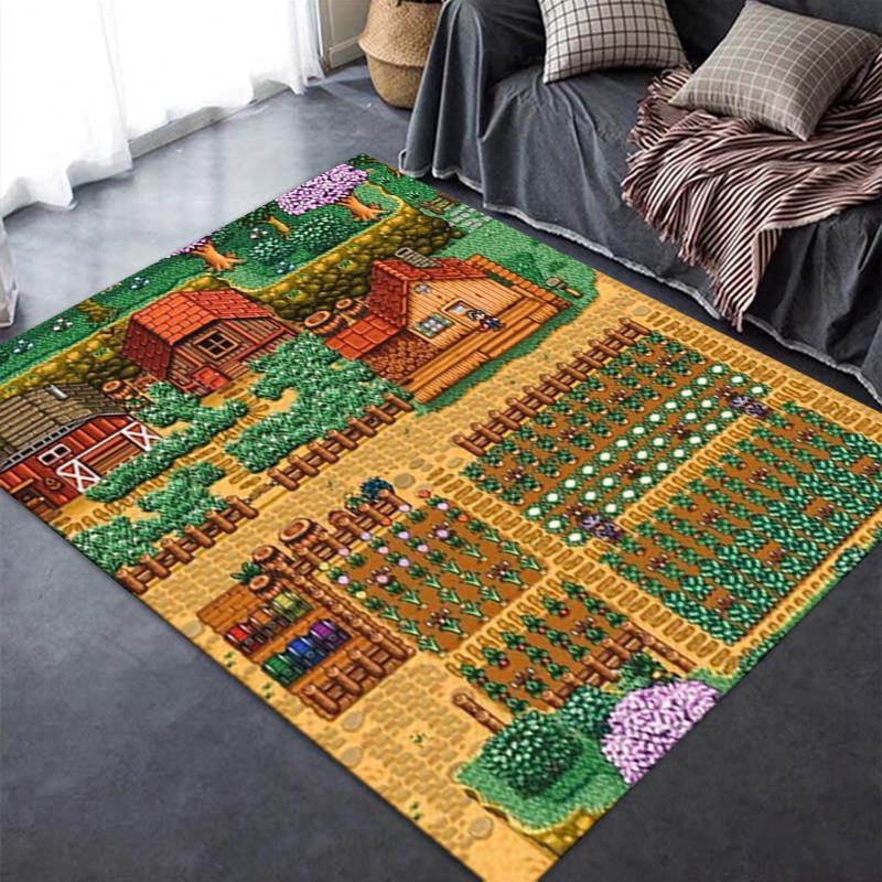 2025 Neuer Stardew Valley Teppich für Wohnzimmer Schlafzimmer Zuhause Sofa Dekoration, Kinderspiel Rutschfeste Fußmatte179