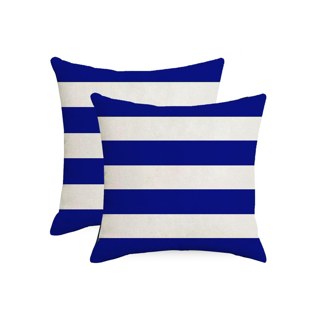 Home Geometric Stripes Graphic Simple Outdoor Waterproof Linen Pillowcase Sofa Chair Cushion