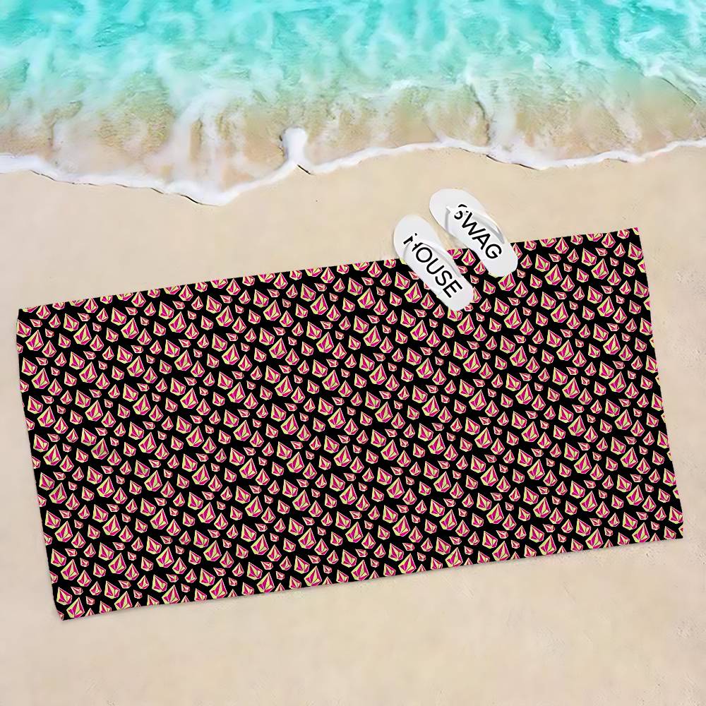 V-Volcoms LOGO Beach Towel Colorful Bath Towels for Girl Microfiber Quick Dry Sand Free Beach Yoga Spa Gym Pool