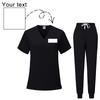 Personalized Custom Embroidered Text Unisex V-neck Solid Color Quick-drying Fabric Thin Clinic Work Clothes Hand-washing Clothes Clothes