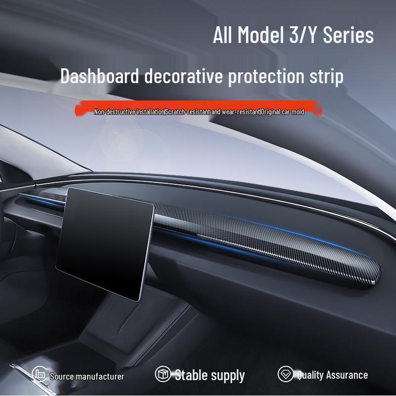 Tesla Model 3/Y Dashboard Decorative Protection Strip Panel Stickers