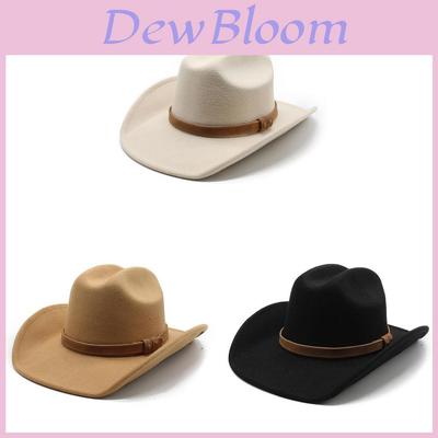 Western Cowboy Hat With Brim For Men And Women In Wool Blend For Autumn Casual Style