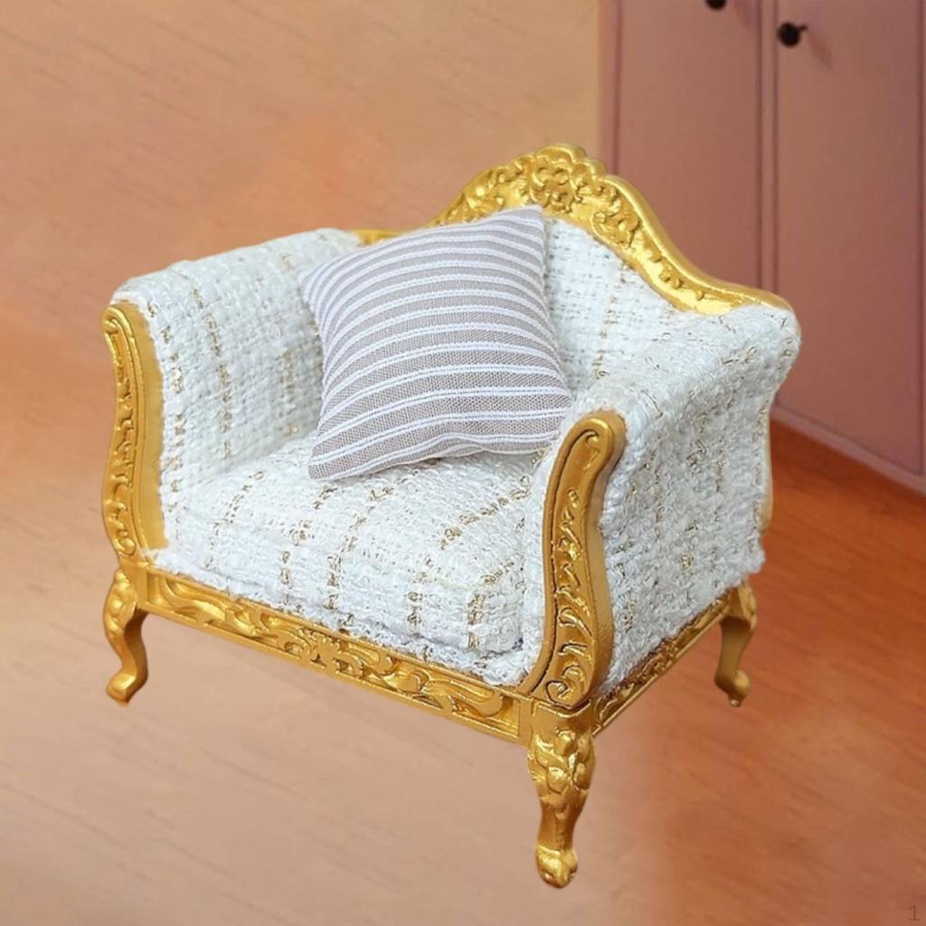1/12 Dollhouse Furniture Sofa Decoration Pretend Toy Micro Landscape Decor Photo Prop for