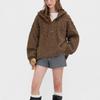 Women's Retro Wool Cable Knit Hooded Cardigan with Horn Buttons