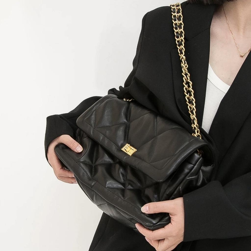 Tote Bag Sheepskin Rhombus Chain Underarm Bag High-end Sense Large-capacity Leather Shoulder Commuter Women's Bag