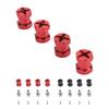 4PCS RC Wheel Hex Spacers 12mm Dia 15mm Length Hex Hub Extenssion with Metal Locking Lug Nut and Loc
