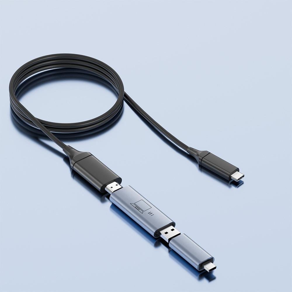 H6 Video Signal Conversion Hub for Laptop to Transmite Video Signal From USB-A/Non Full-Featured USB-C Port, M1/M2/M3 Chip